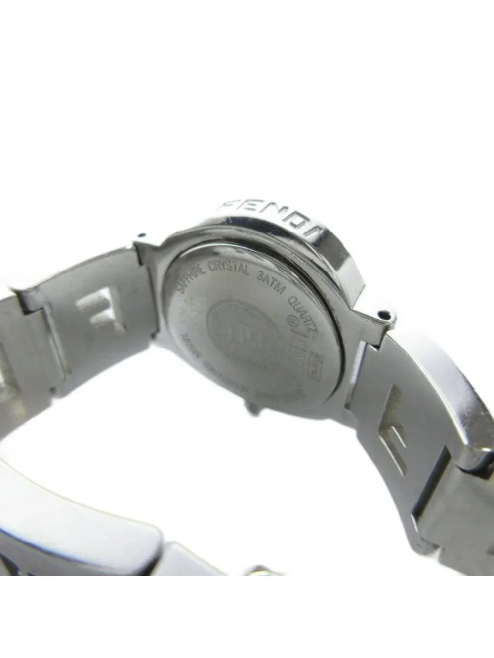 Fendi Watch Quartz Black Dial Logo Silver
